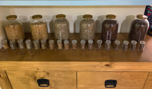 Coffee beans. Sorted from light to dark