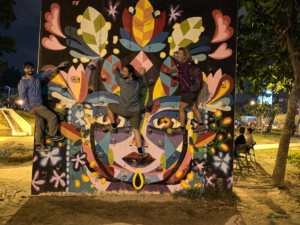 Medellin City Park - Rock climbing wall.