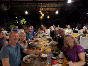 Tour one - Enjoying a delicious dinner at our favorite restaurant in Jaco. Jerah Thai