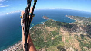Looking north from 1000 meters high over the beach in Jaco.