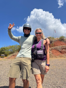 Maren and Julian standing on launch