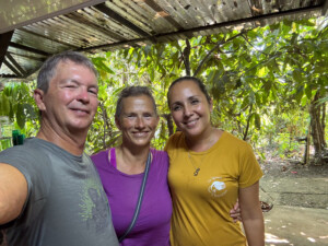 Brad, Maren and Mariana. One of the family that runs the best chocolate finca anywhere: La Iguana Chocolate