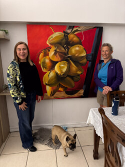 Melania and Coco. The weird sounding dog... Friend, artist and paragliding pilot. Our friend Melania.