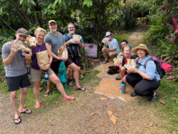 Score! Tour one showing our 'score' of chocolate bars and other goodies at La Iguana Chocolate.