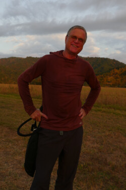 Don't look now, but he's smiling! :-) Happy pilot in the LZ in Jaco