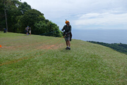 Dominical. Such a pretty place to fly! Pilot at the Las Escaleras launch above Dominical, Cost a Rica.