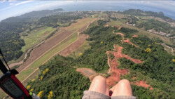 Knees in the breeze! Climbing out. Trying to get high enough to make the run to the beach.