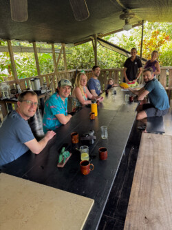 Jorge - Showing us the finer points of making chocolate. Tour 2 at La Iguana Chocolate, learning the finer points of chocolate making